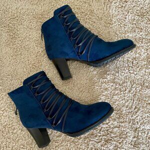 Patrizia Harmeni Bootie, Navy, Size 8 1/2